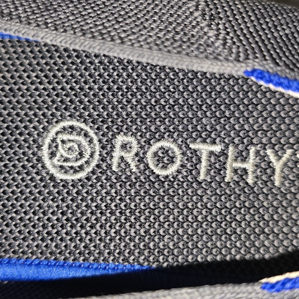 Rothy's Men's Charcoal and Blue Slip-On Loafers - Picture 2 of 5